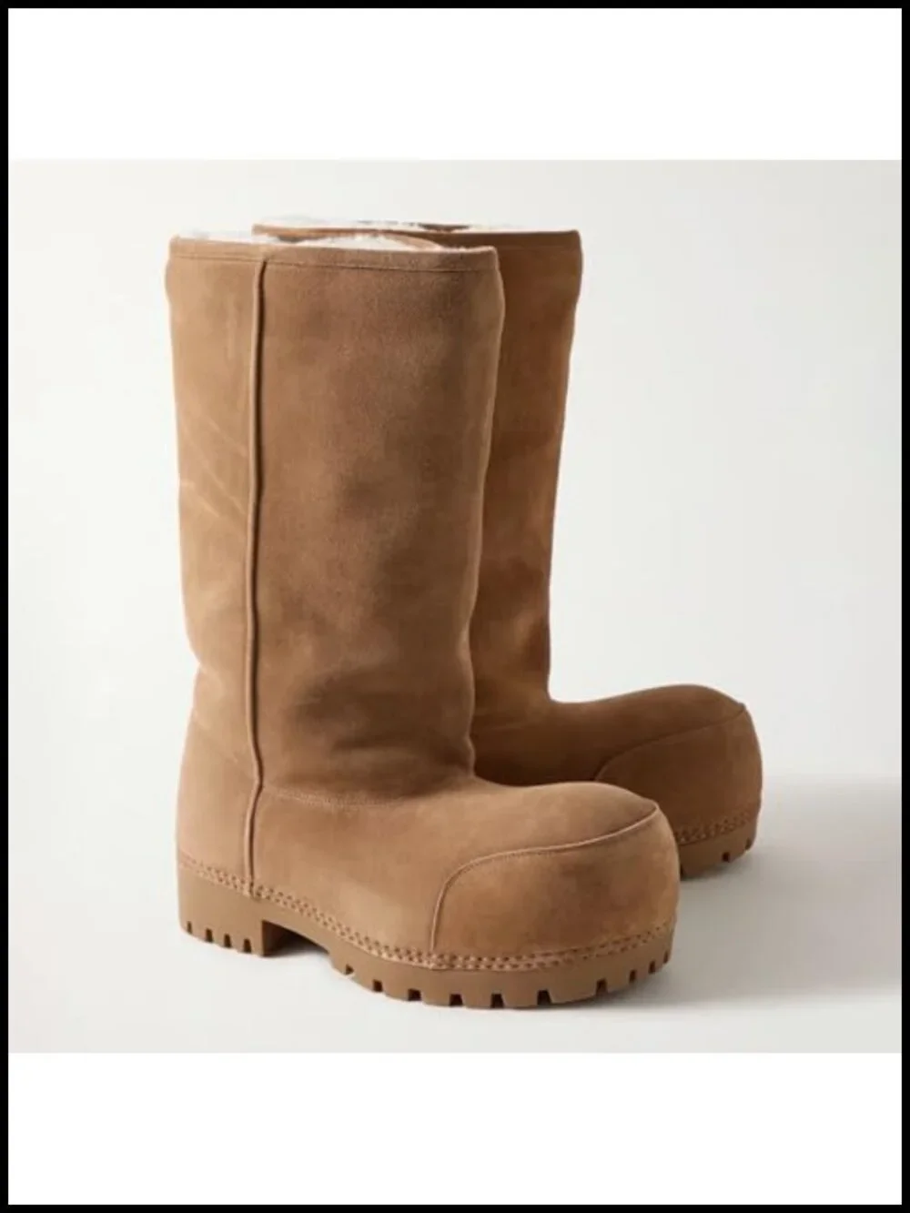 Women's Suede Knee High Snow Boots Chunky Heel Fur Lining